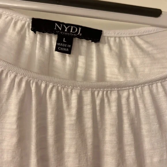 NYDJ Large White Split-Sleeve Tee - Picture 2 of 9